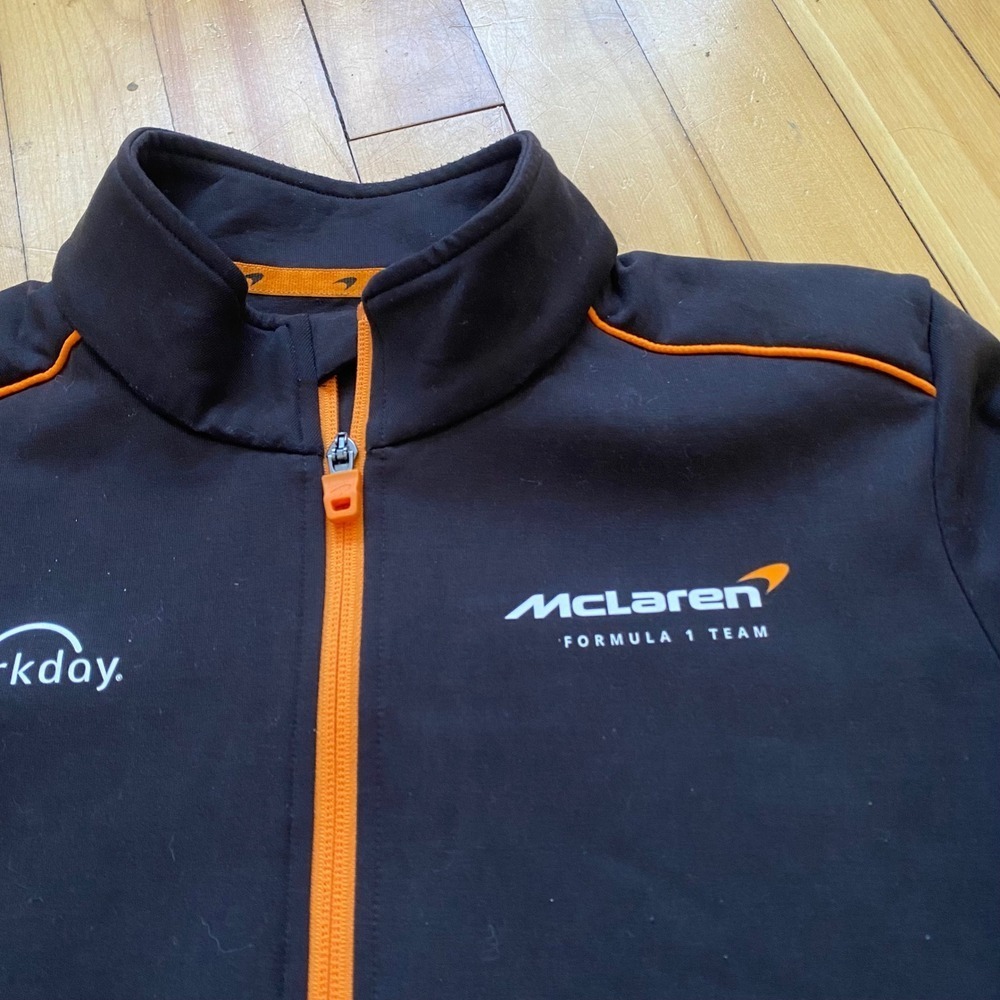 McLaren Formula 1 Team Workday Quarter Zip Pullover Jacket Black Orange Size XS - Picture 6 of 12